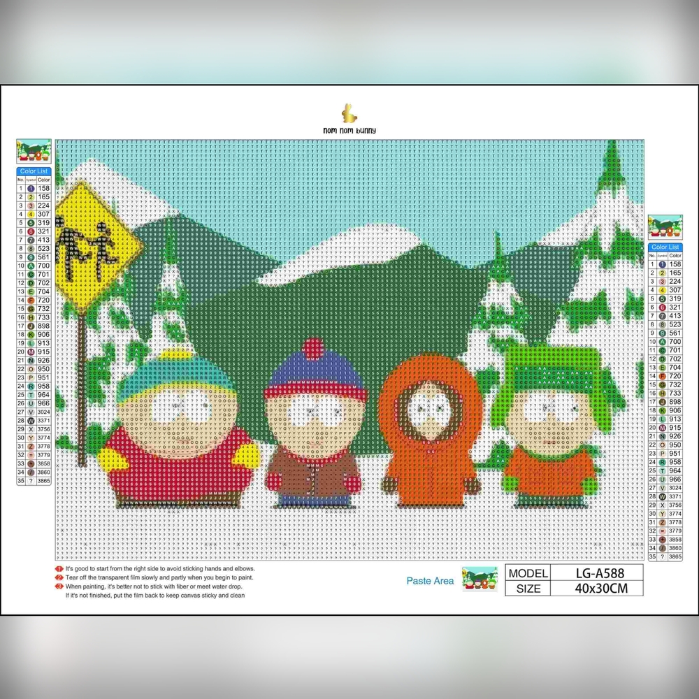 South Park DIY 5D Full Round Drill Diamond Painting
